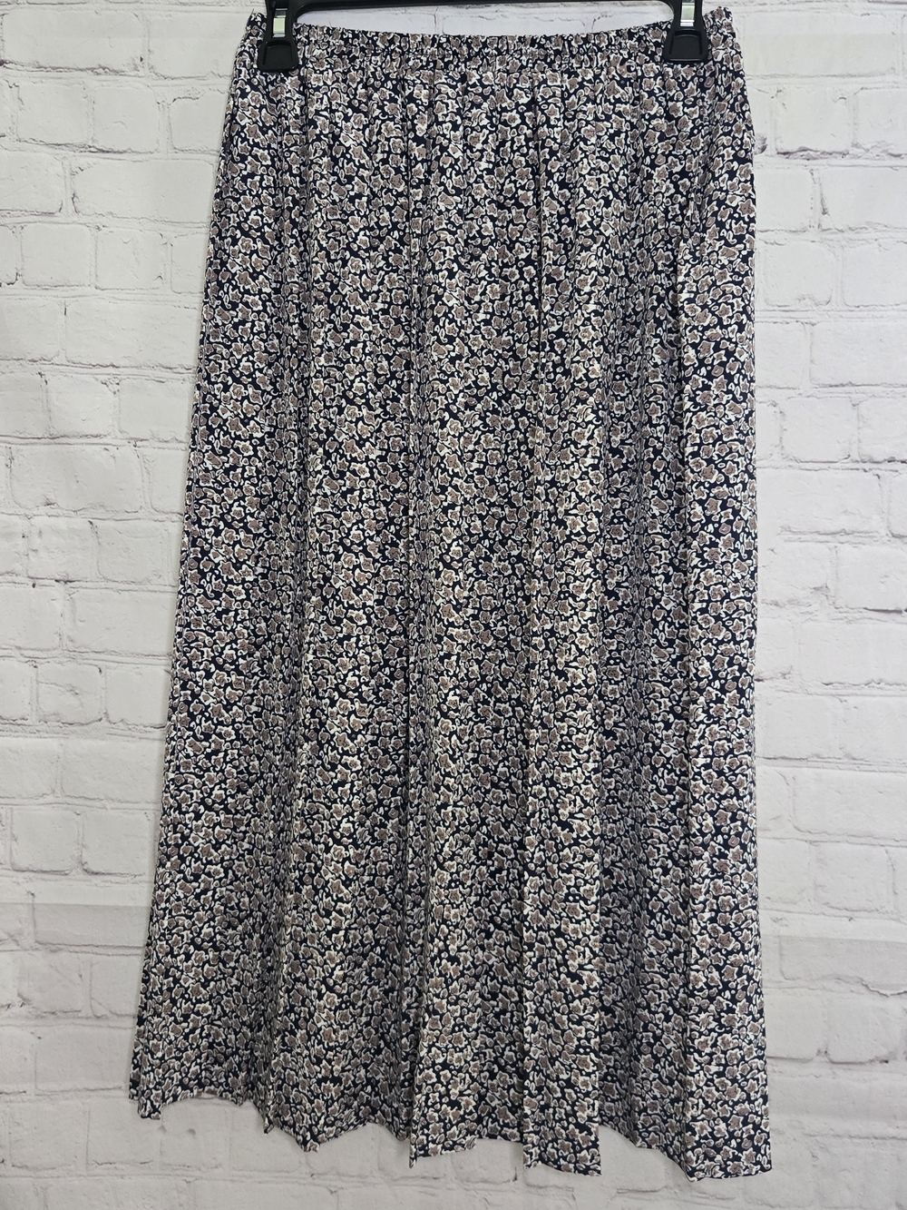 80s 90s Leslie‎ Fay Ditsy Floral Cottagecore Pleated Midi Skirt Sz S